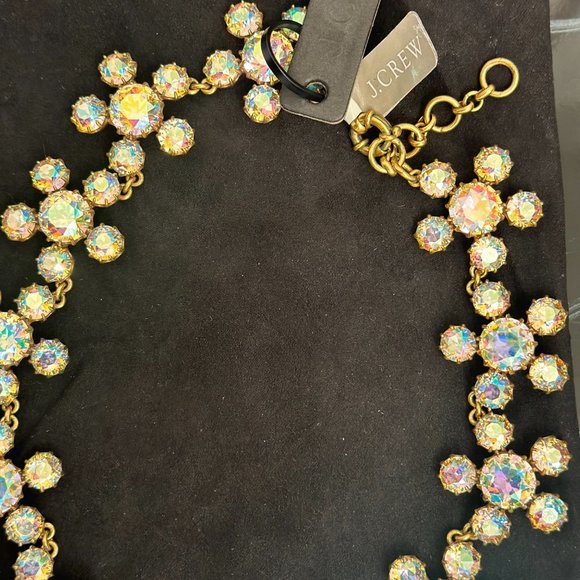 J.Crew Gold Crystal Flower Statement Necklace - Picture 4 of 7